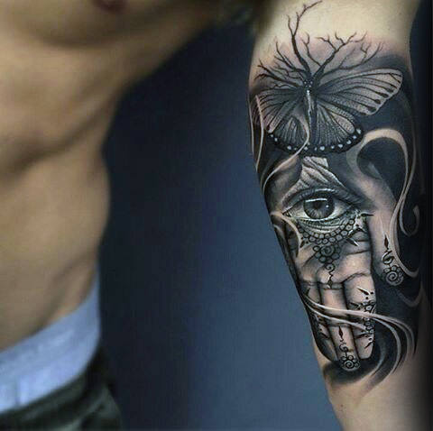 Hamsa Hand Fatima tattoo 153