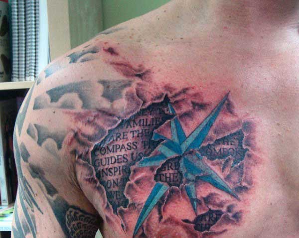 zerrissener Haut tattoo 11