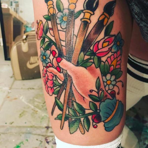 oberschenkeln tattoo 158