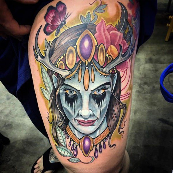 oberschenkeln tattoo 210