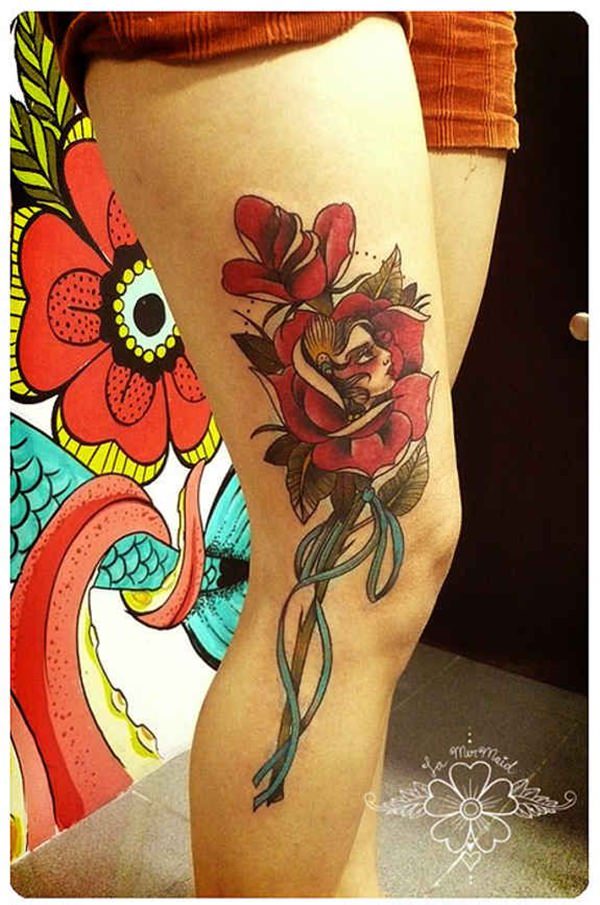 oberschenkeln tattoo 297