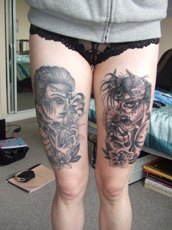 oberschenkeln tattoo 310