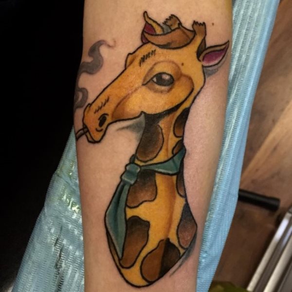 giraffe tattoo 180