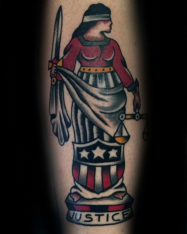 Justitia Gottin Gerechtigkeit tattoo 46