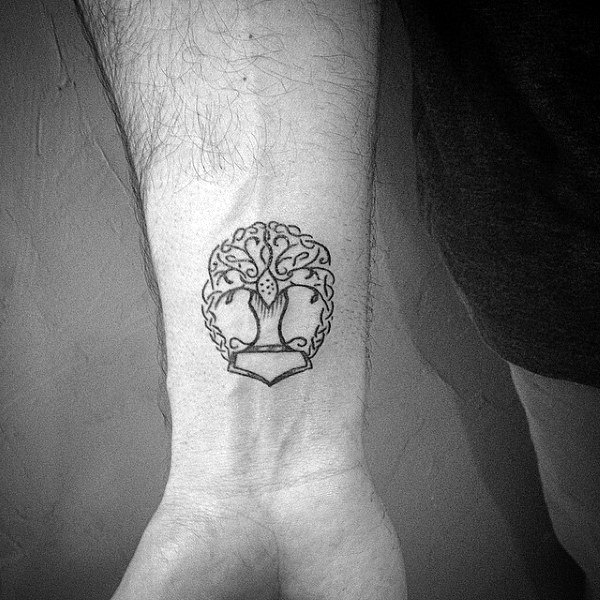 mjolnir hammer tattoo 111