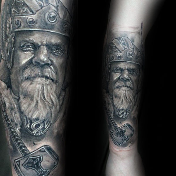 mjolnir hammer tattoo 115