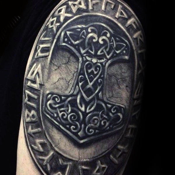 mjolnir hammer tattoo 35