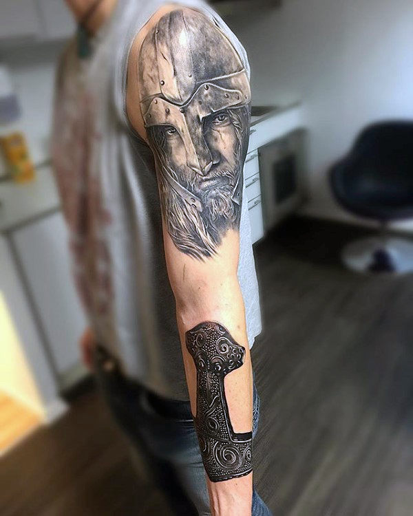 mjolnir hammer tattoo 37
