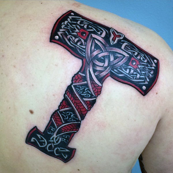 mjolnir hammer tattoo 45
