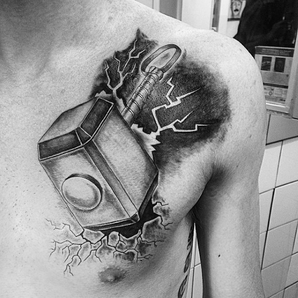 mjolnir hammer tattoo 77