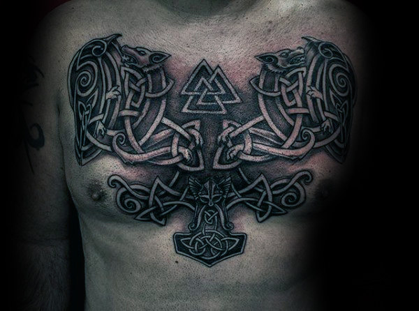 mjolnir hammer tattoo 87