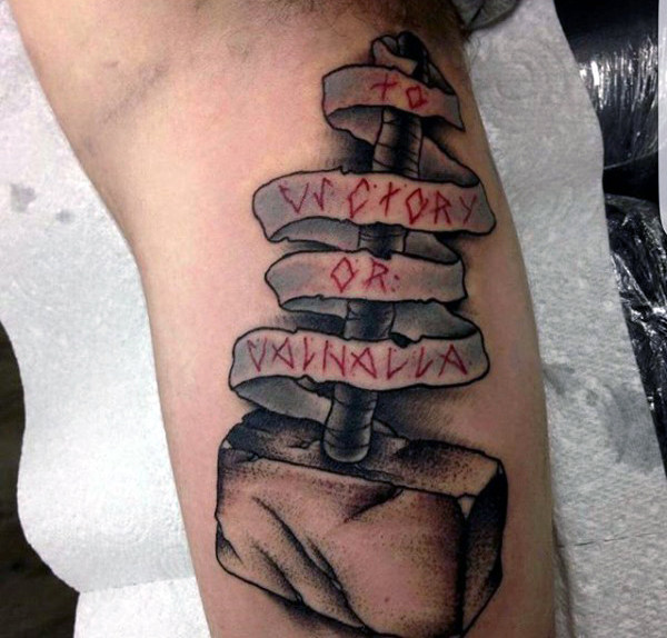 mjolnir hammer tattoo 91