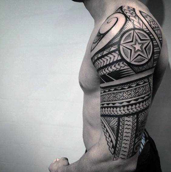 halber arm tribal tattoo mann 36