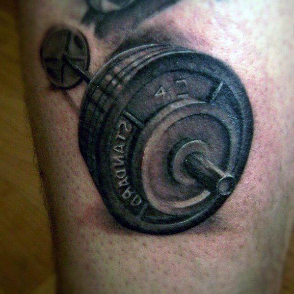 gewichts kurzhantel tattoo 45