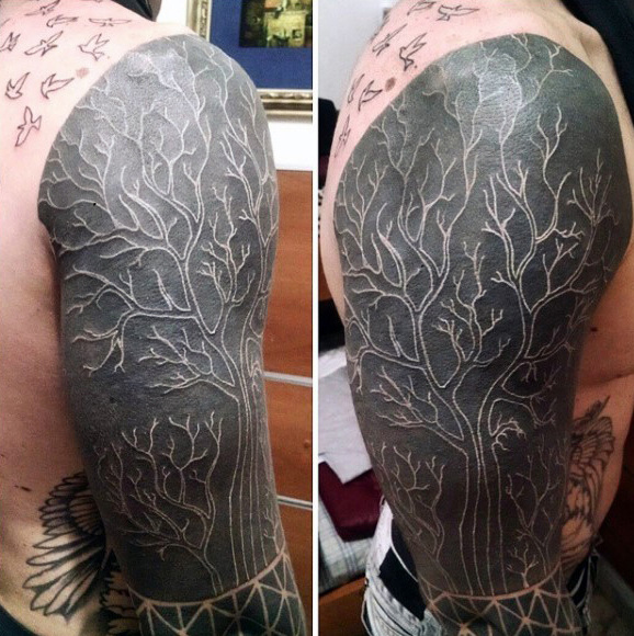 weisse farbe tattoo 55