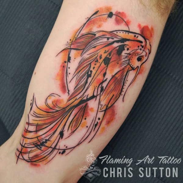 130 Tätowierungen des Koi-Fisches (mit Bedeutung)