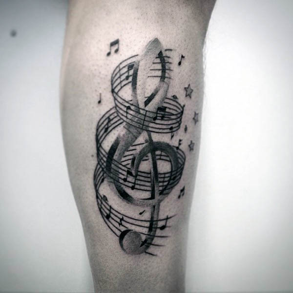 violinschlussel tattoo 03