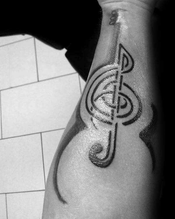 violinschlussel tattoo 125