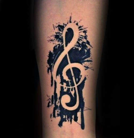 violinschlussel tattoo 43