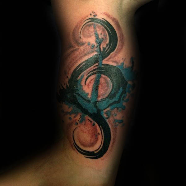 violinschlussel tattoo 45