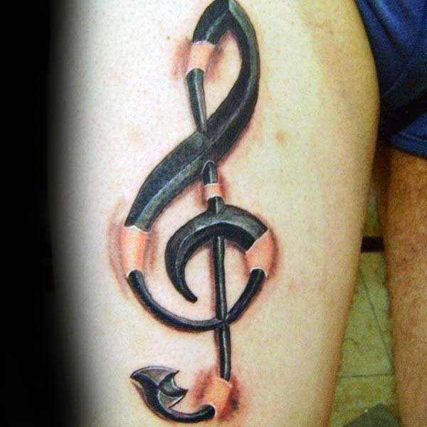 violinschlussel tattoo 57