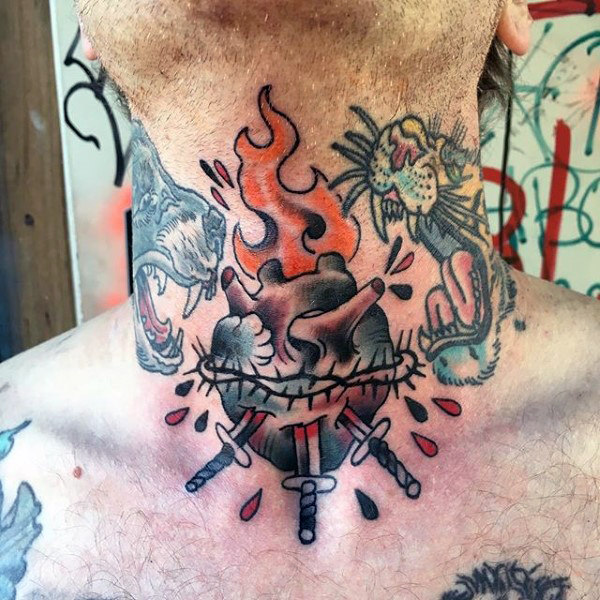kehlen hals tattoo 150
