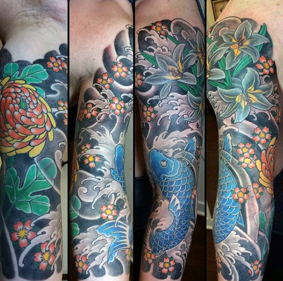japanische wellen tattoo 95