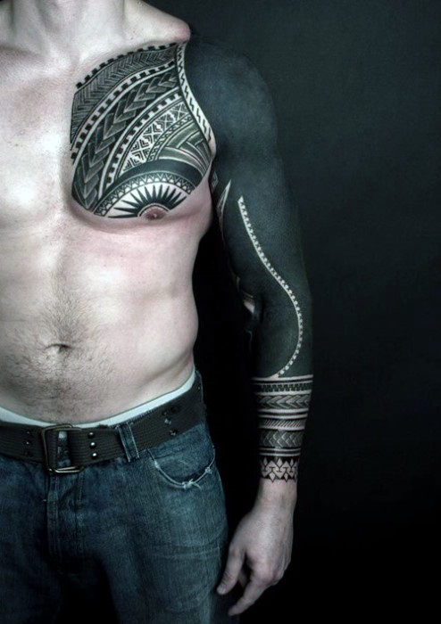 schwarz blackwork tattoo 105
