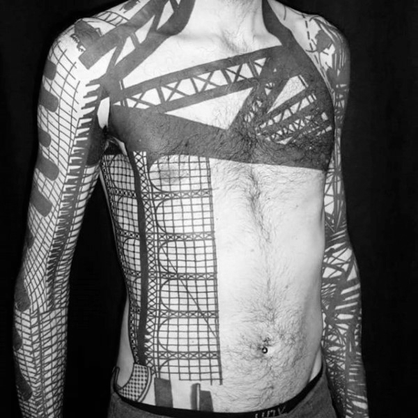 schwarz blackwork tattoo 47