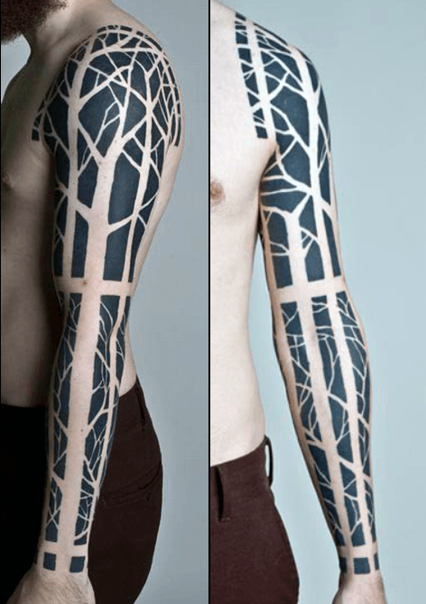schwarz blackwork tattoo 85