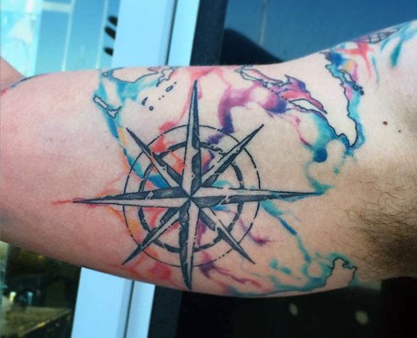 60 Kompass-Tattoos (mit ihrer Bedeutung)