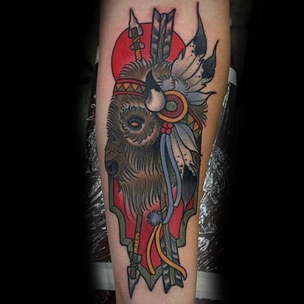bison tattoo 49