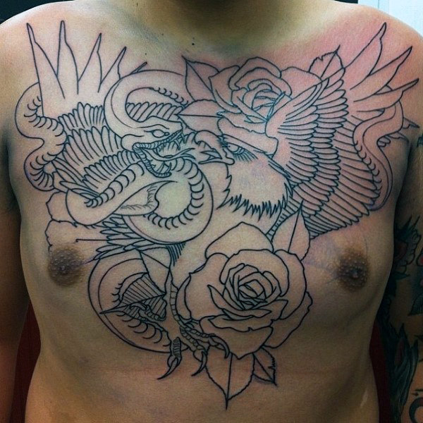 adler brust tattoo 111