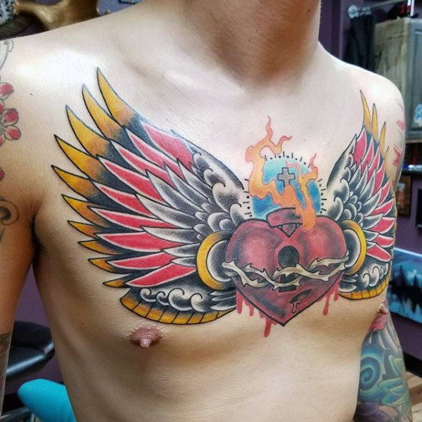 fluegel brust tattoo 39