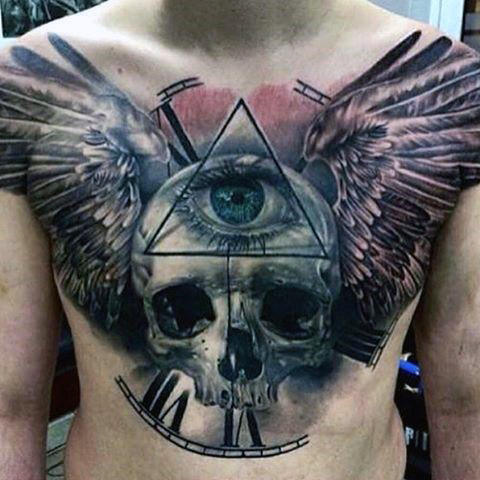 fluegel brust tattoo 55