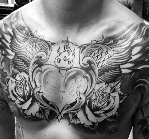 fluegel brust tattoo 69