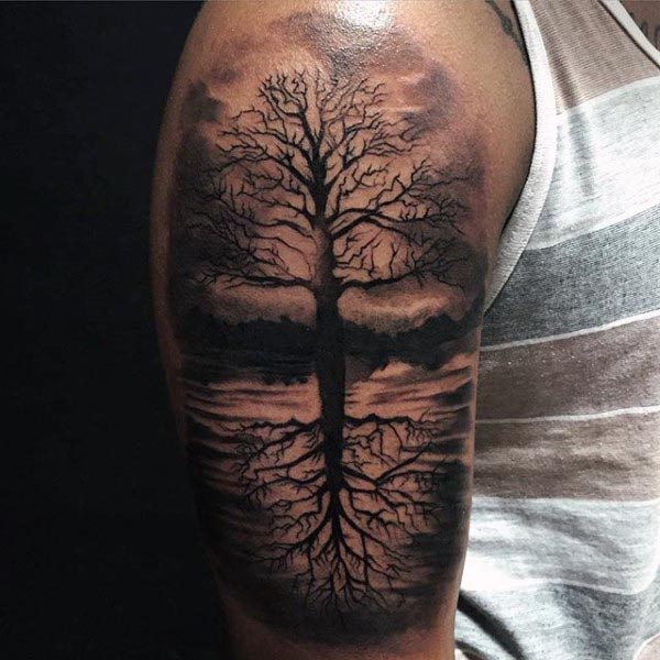 life and death tree tattoo