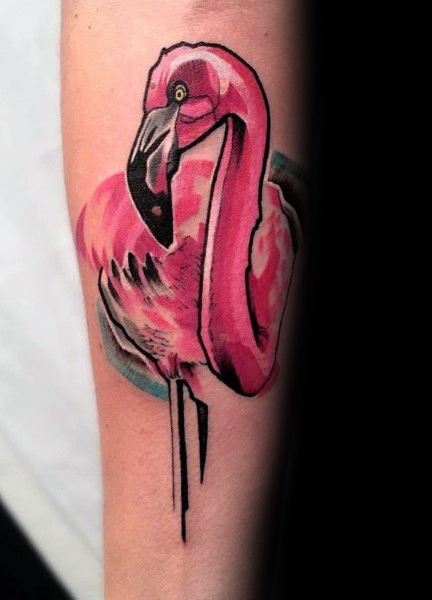 tatouage flamant rose 05