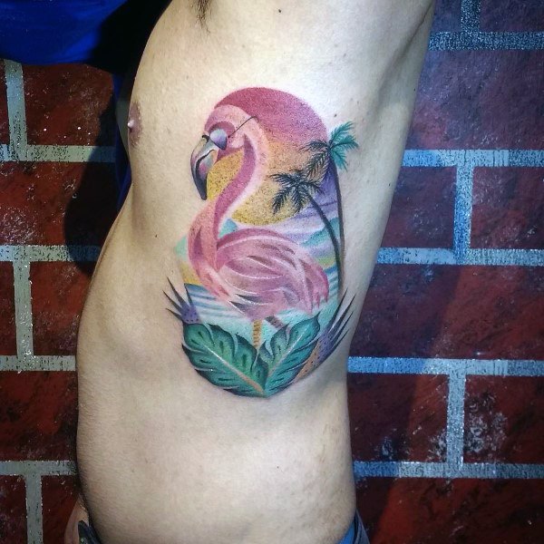tatouage flamant rose 43