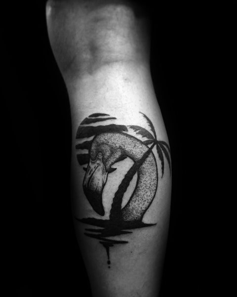 tatouage flamant rose 45