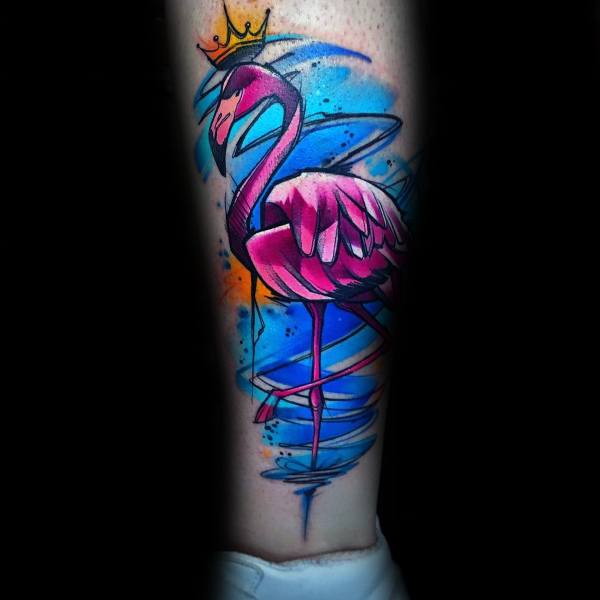 tatouage flamant rose 73