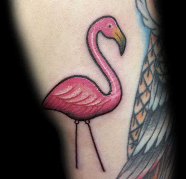 tatouage flamant rose 77