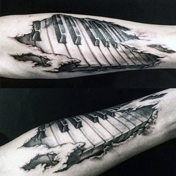 tatouage piano clavier 101