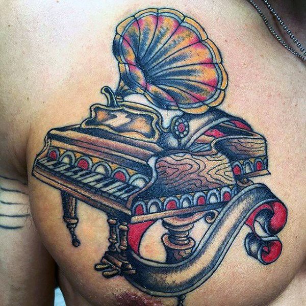 tatouage piano clavier 27