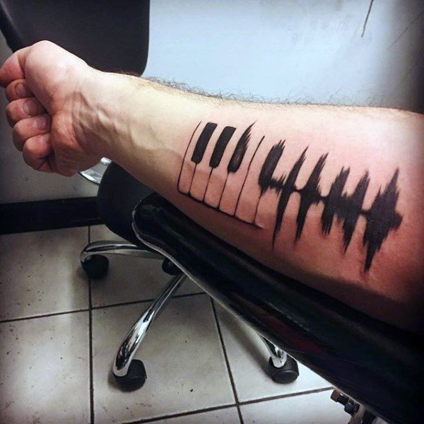 tatouage piano clavier 93