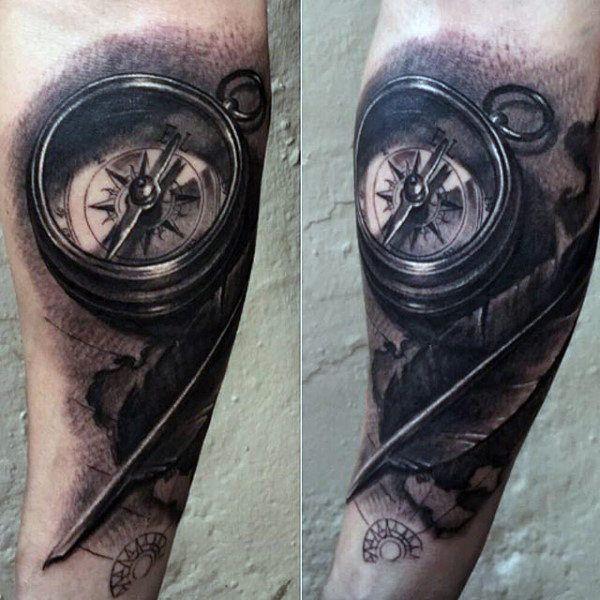 tatouage boussole 153