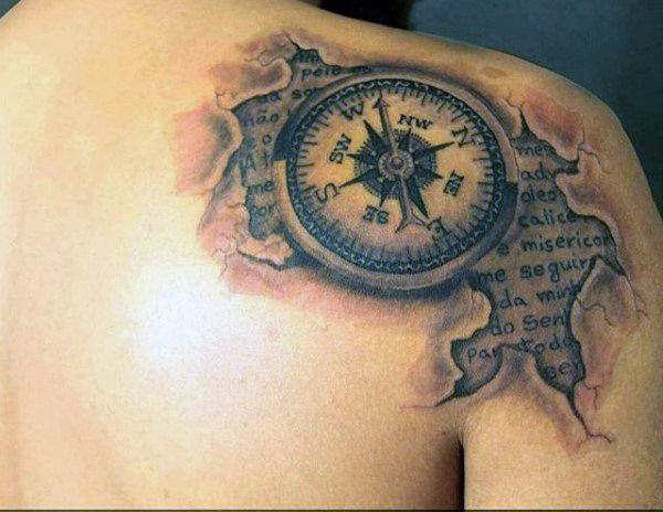 tatouage boussole 154