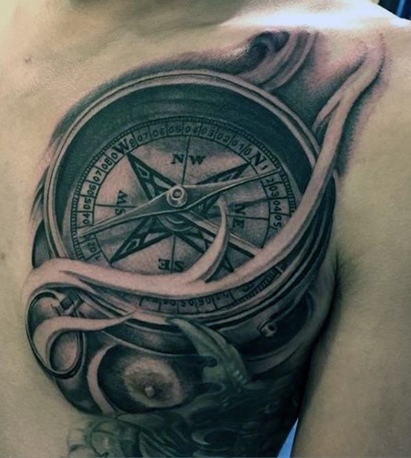 tatouage boussole 178