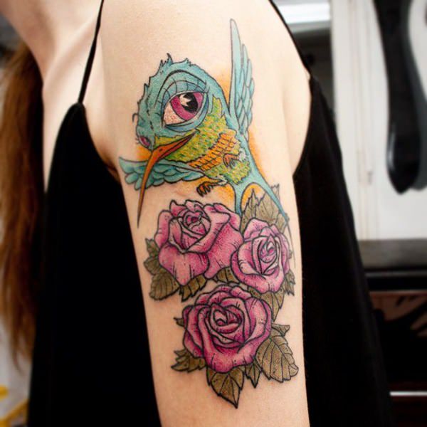 tatouage colibri 166