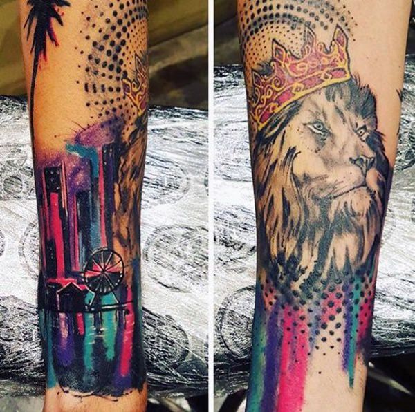 tatouage lion 127